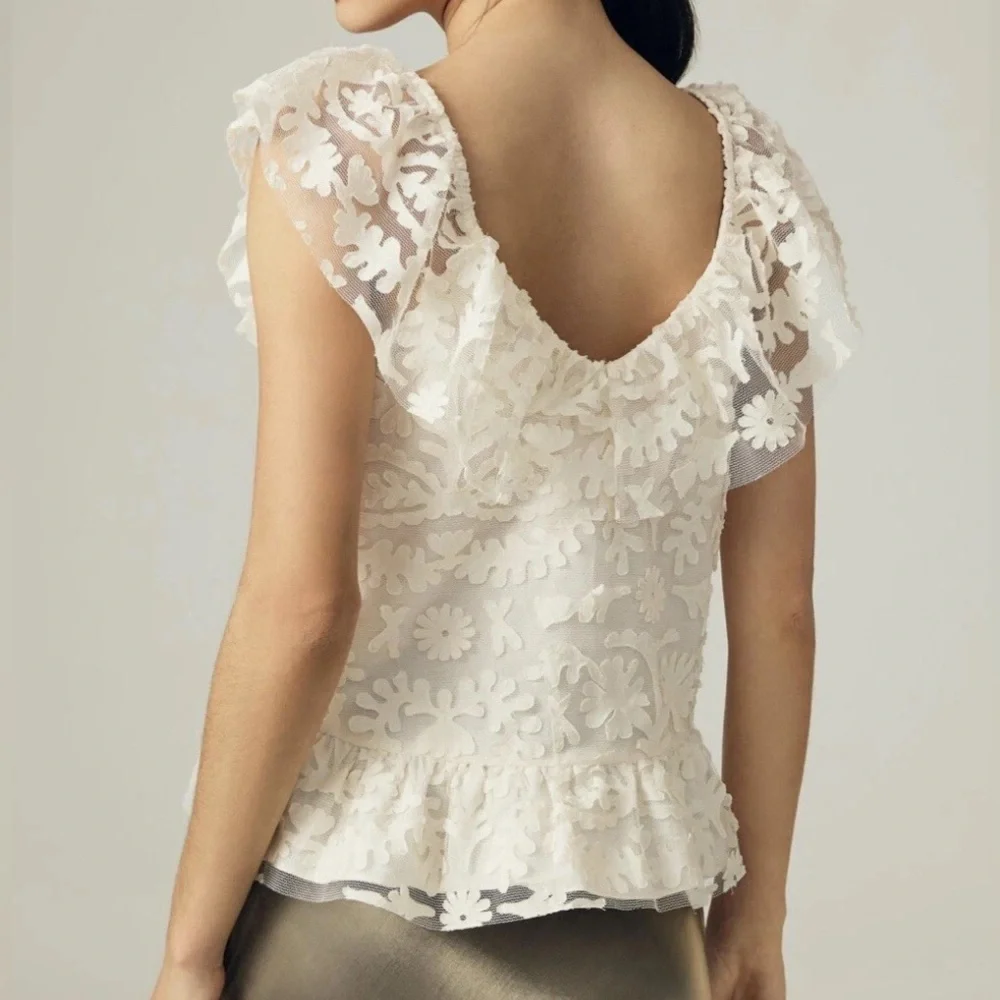 ANTHROPOLOGIE TEXTURED OFF THE SHOULDER TOP - Picture 5 of 14